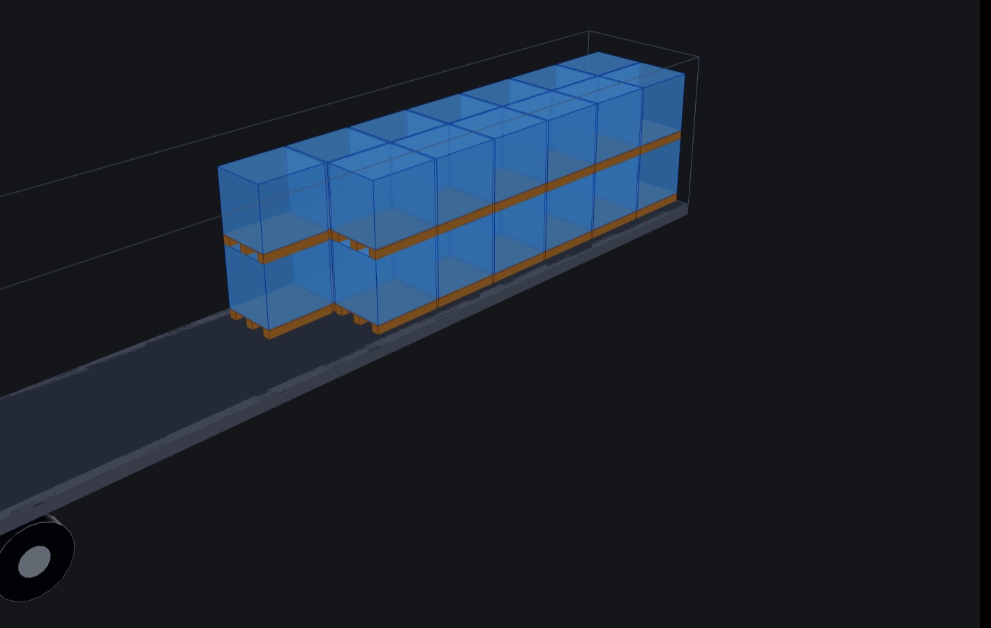 SpotTrack three-dimensional trailer view showing freight positions